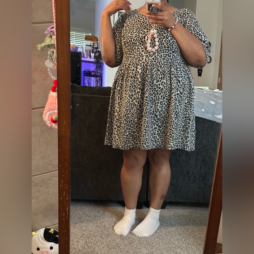 Apt. 9 Black and Grey Leopard Dress